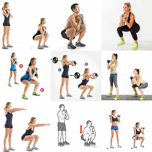 different types of squats