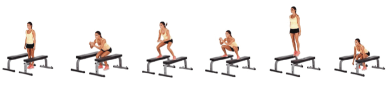 Jump exercise on 2 steps